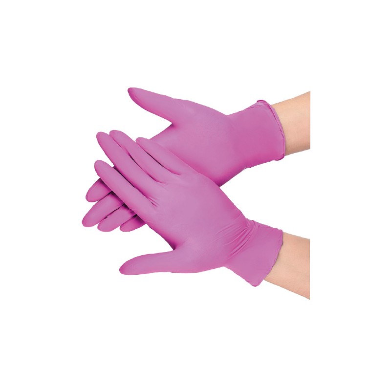 Gant  nitrile rose